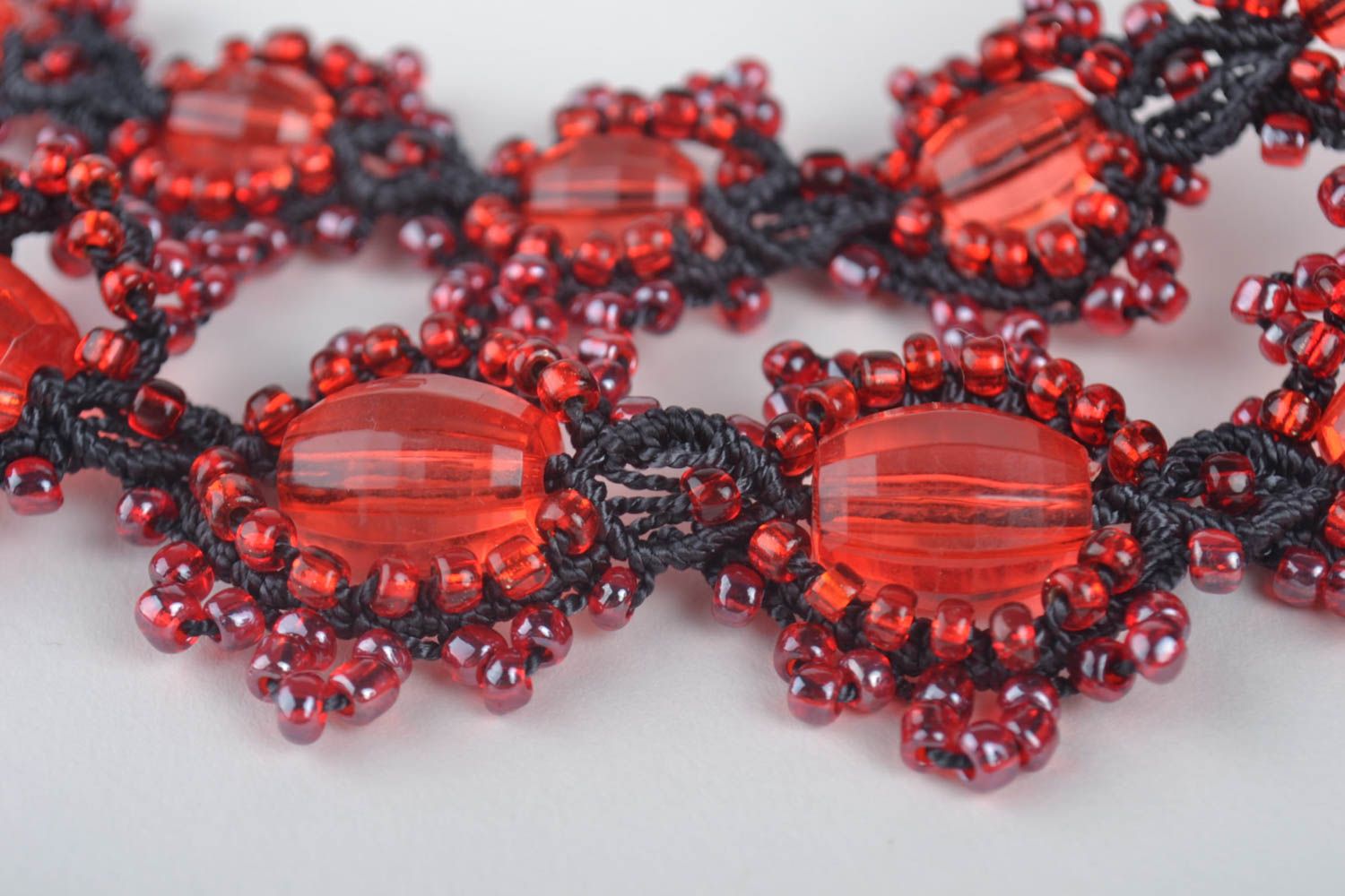Stylish handmade woven thread necklace beautiful jewellery textile jewelry photo 3