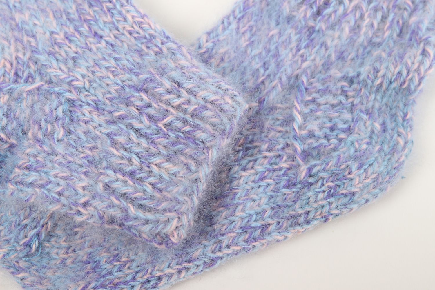 Chaussettes tricotées fait main Vêtements femme Chaussettes de laine bleu ciel photo 4