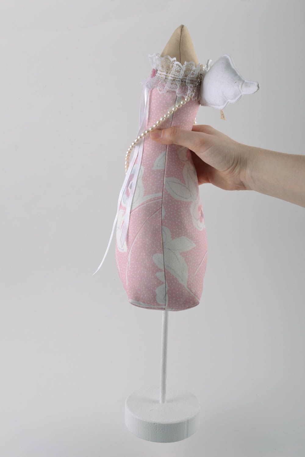 Handmade Nadelkissen Puppe aus echten Stoffen Geschenk für Frauen originell foto 3