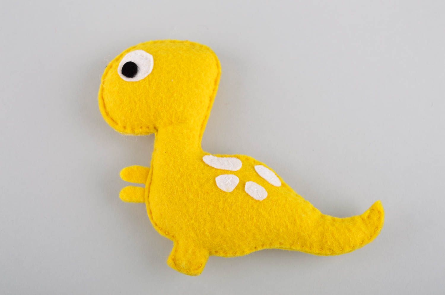 Игрушка ручной работы игрушка из шерсти игрушка из войлока Дракончик желтый фото 2