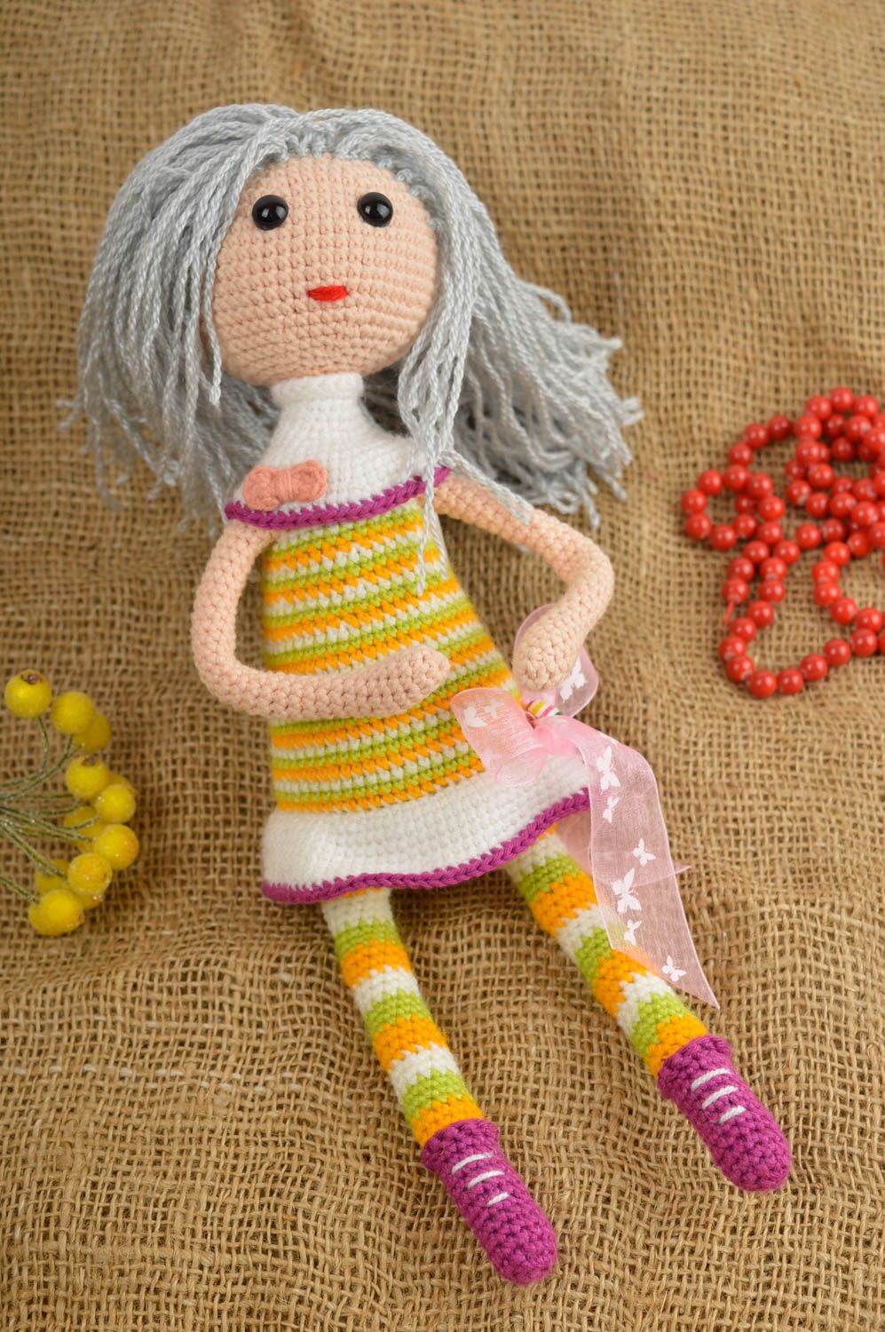 Juguete tejido al crochet hecho a mano muñeco de punto regalo original foto 1
