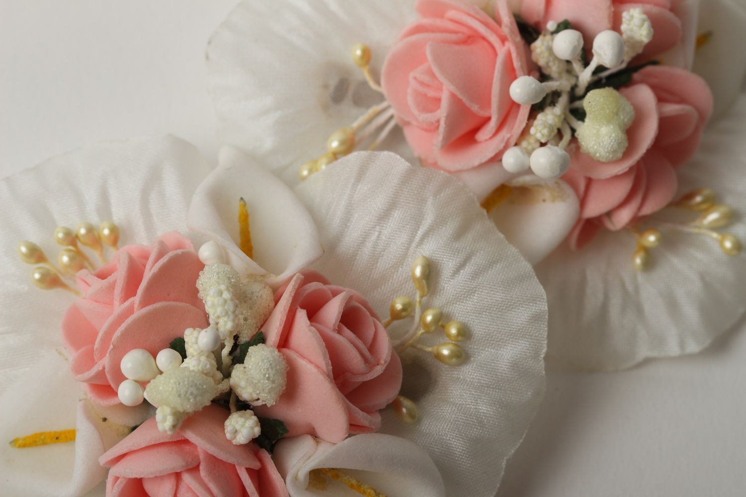 Blumen Haarspangen handgefertigt Haarschmuck Set Geschenk für Frauen 2 Stück foto 3