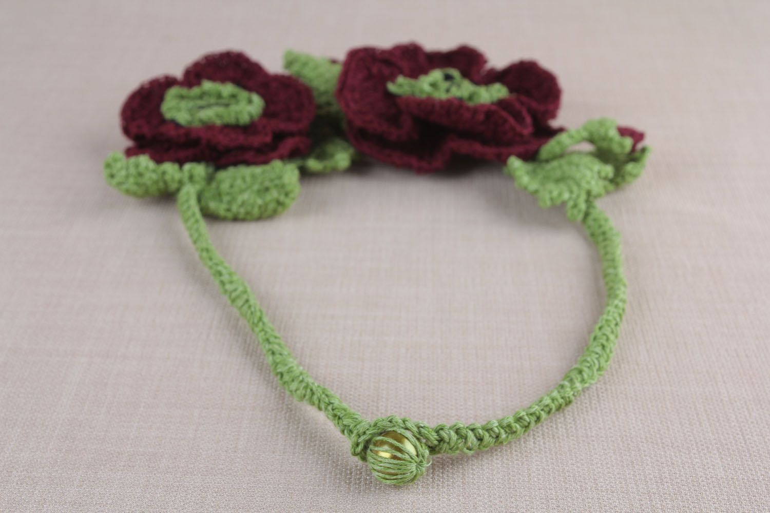 Homemade crochet necklace photo 4