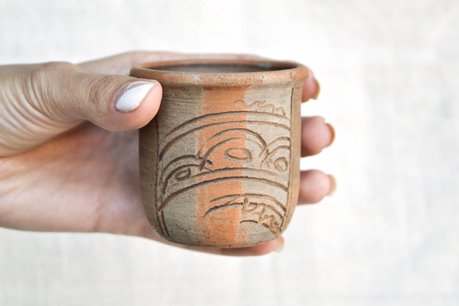 Vaso de cerámica artesanal vajilla original de arcilla regalo para amigos  foto 2