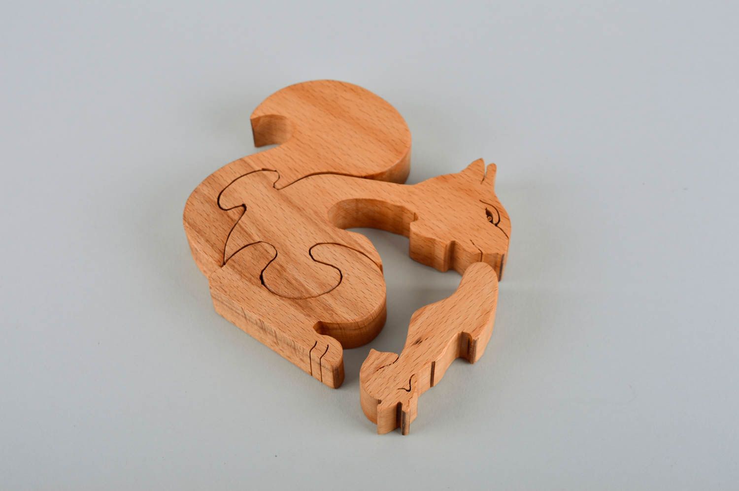 Handmade Spielzeug Holz Geschenk für Kinder Spielzeug aus Holz Eichhörnchen foto 5