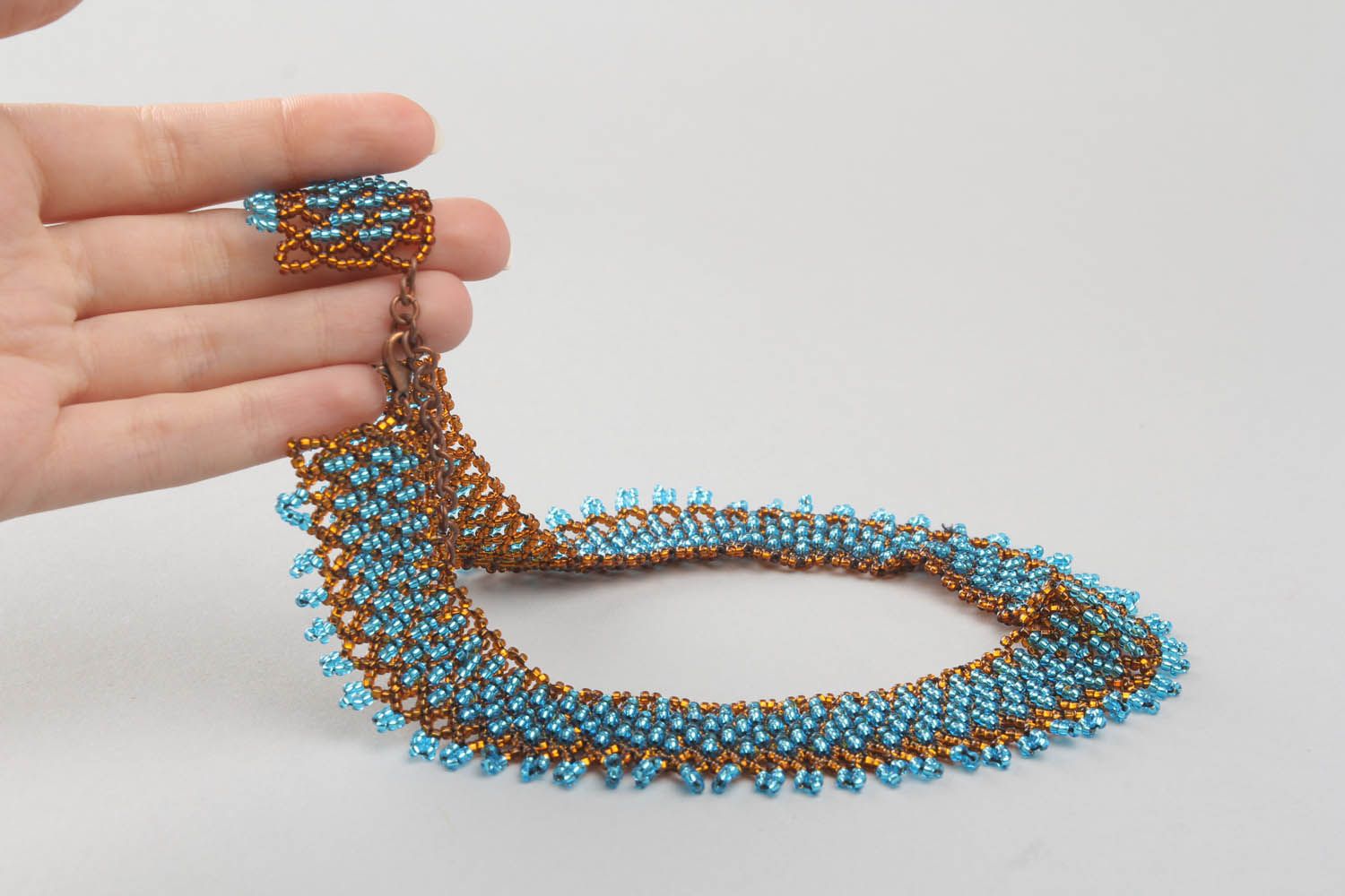 Handmade blue necklace  photo 2