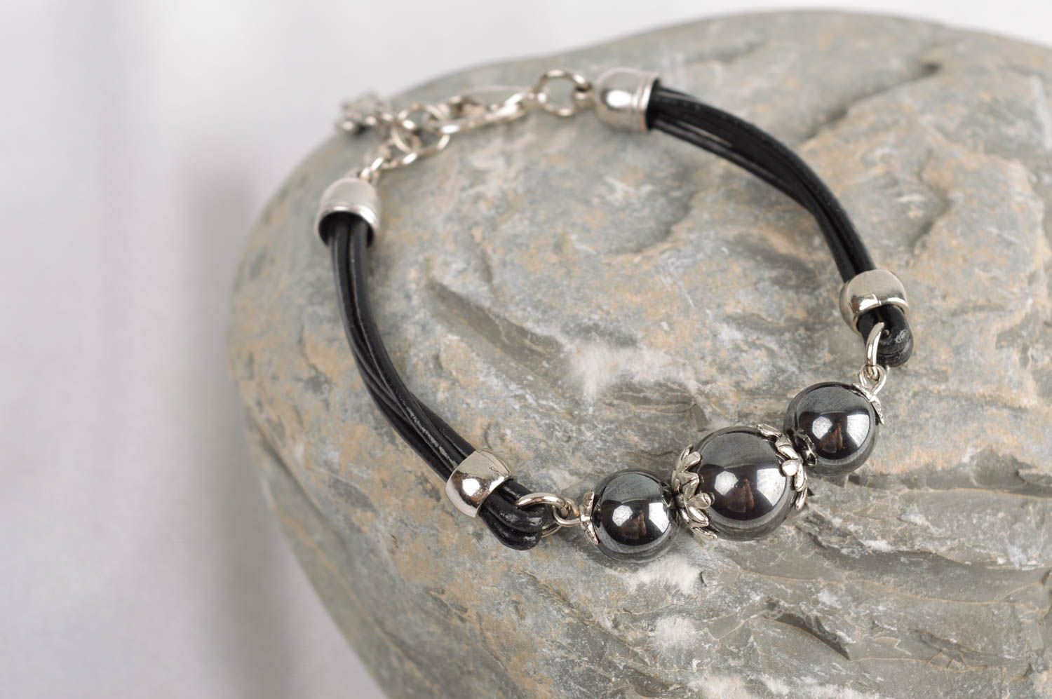 Unusual handmade gemstone bracelet leather bracelet designs gifts for her photo 1