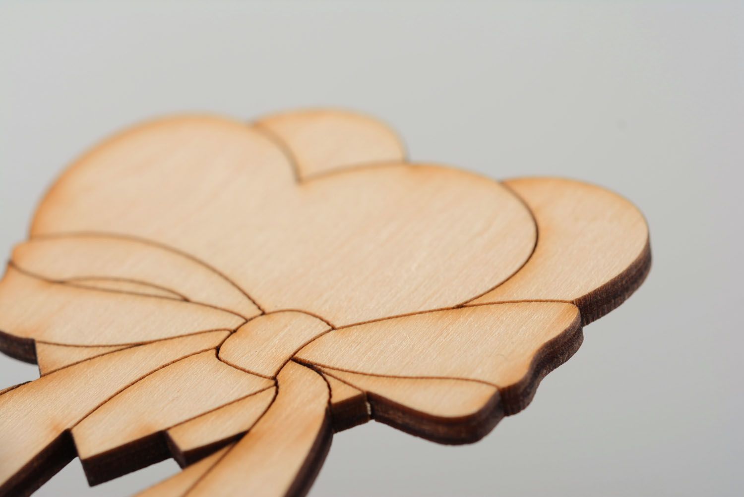 Motif en bois à décorer deux cœurs fait main photo 2