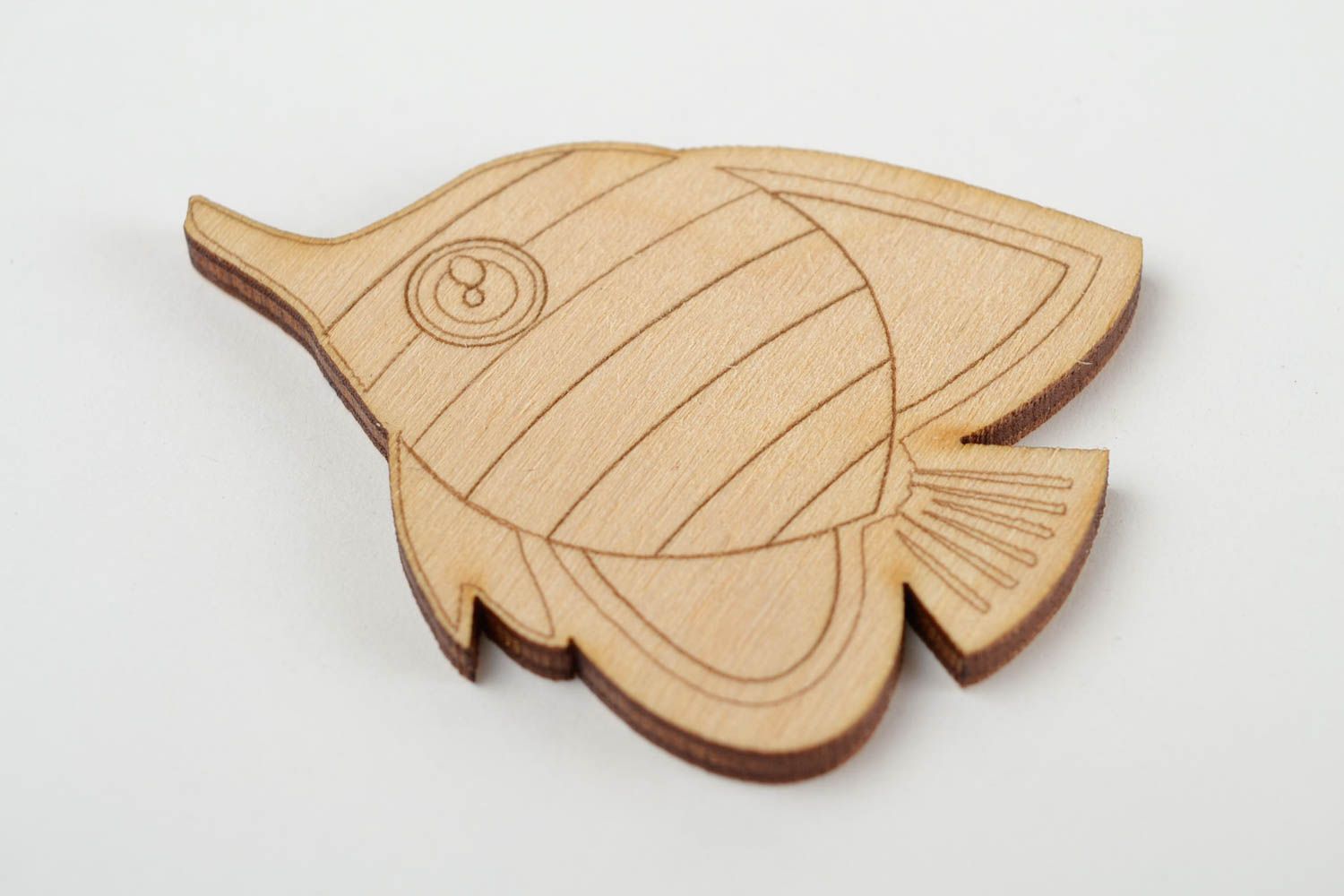 Handmade Figur zum Bemalen Holz Rohling Miniatur Figur Fisch lustig interessant foto 4