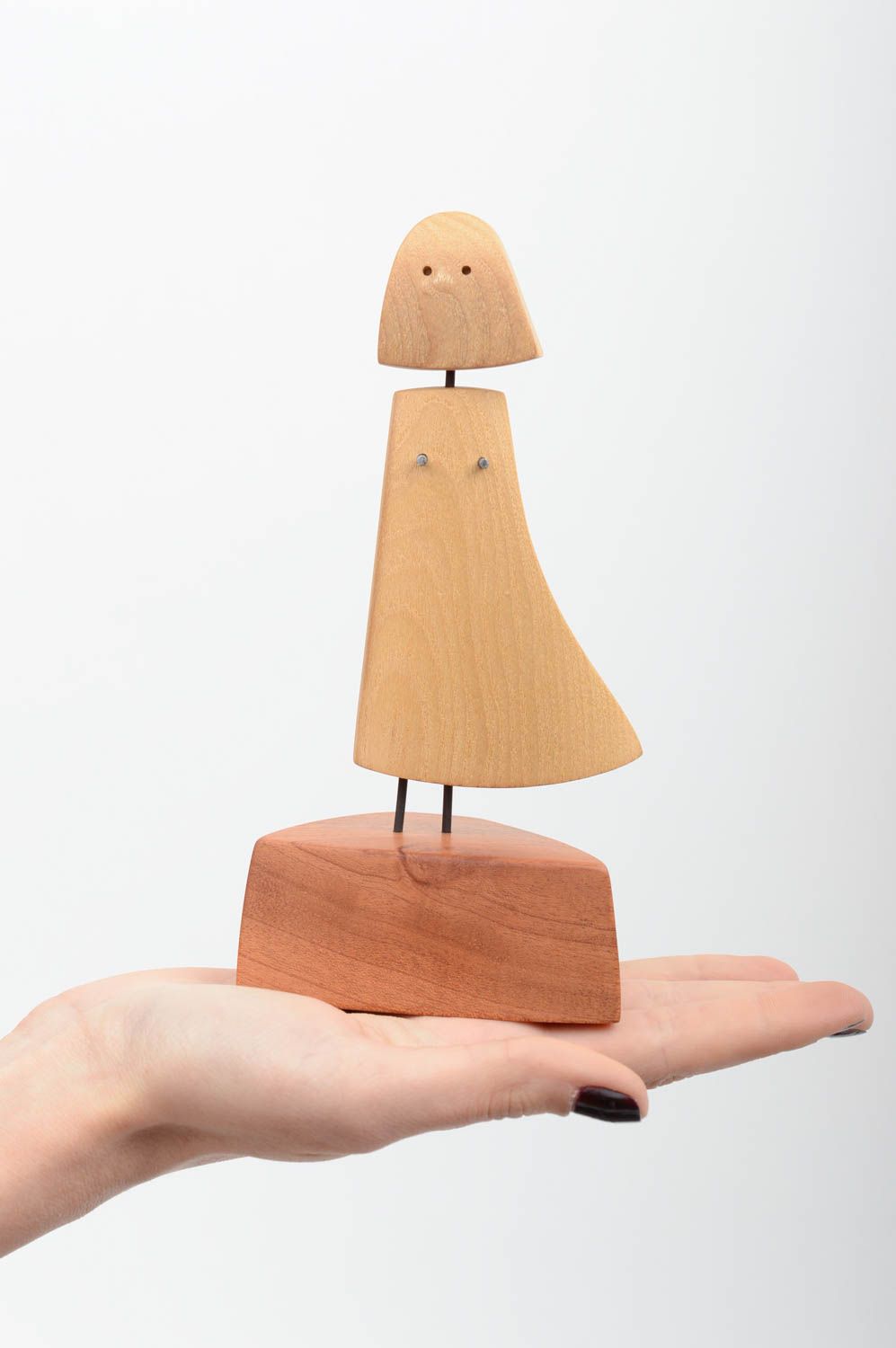 Figura artesanal de madera y metal decoración de hogar regalo para amigos foto 10