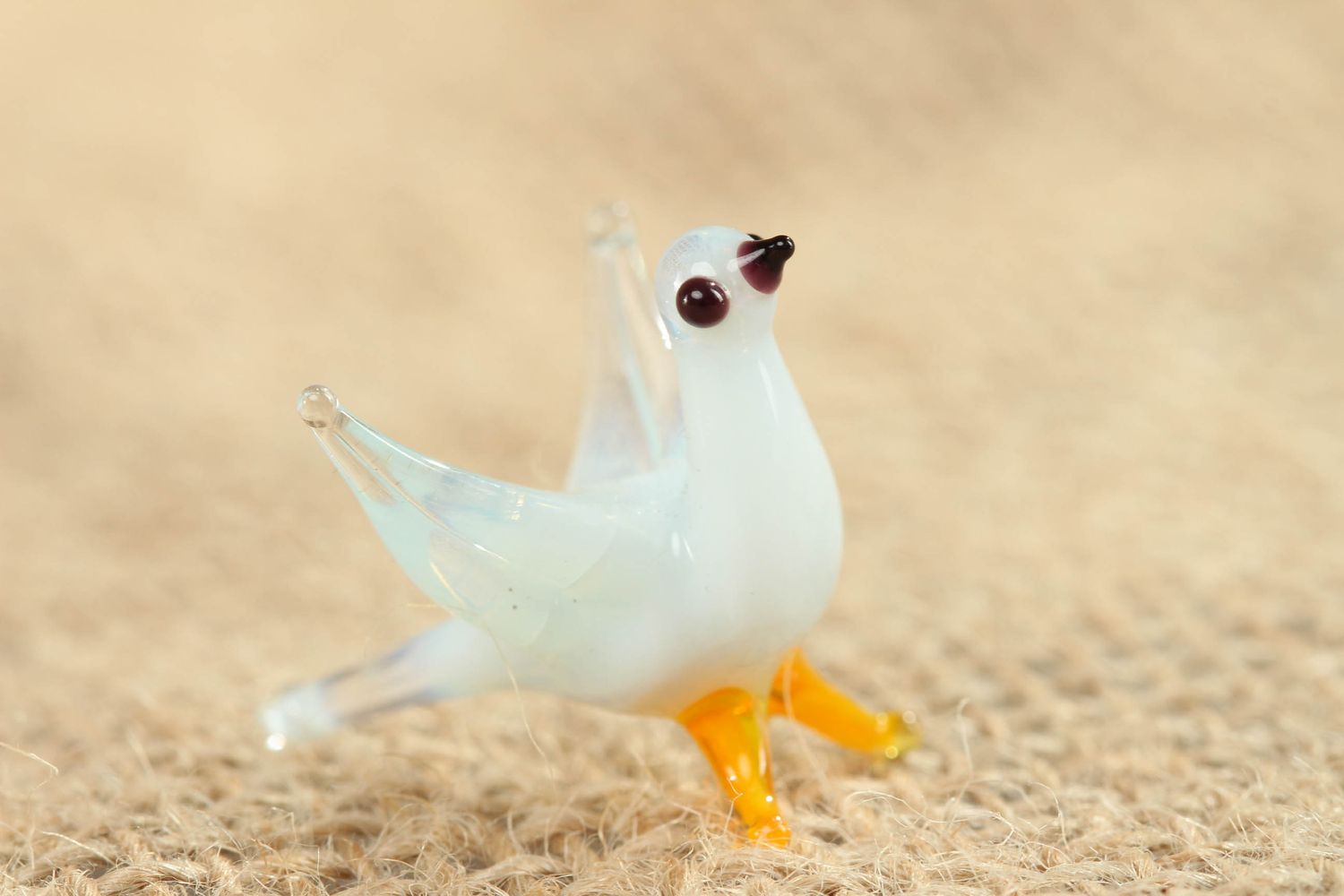 Schöne handmade Taube Figur aus Glas in Lampwork foto 5
