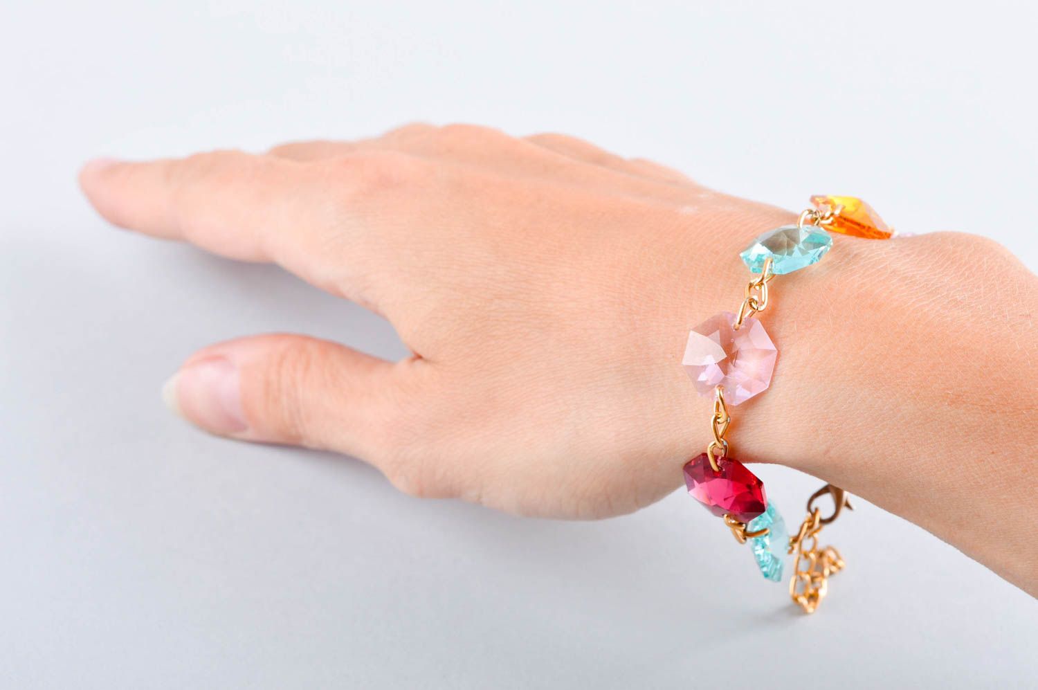 Handmade Damen Armband Ethno Schmuck Designer Accessoire mit Kristallen schön foto 5