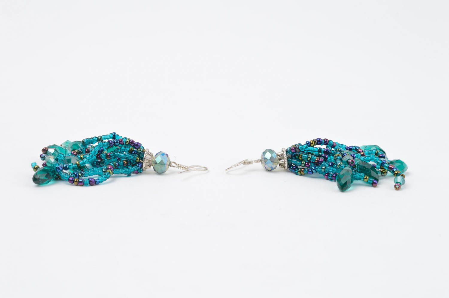Handmade seed bead earrings seed beads accessories designer earrings with charms photo 3