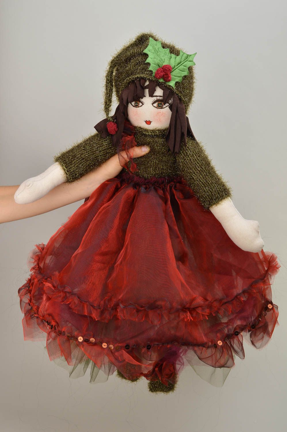 Handmade rag doll fabric toy designer doll present for children home decor photo 4