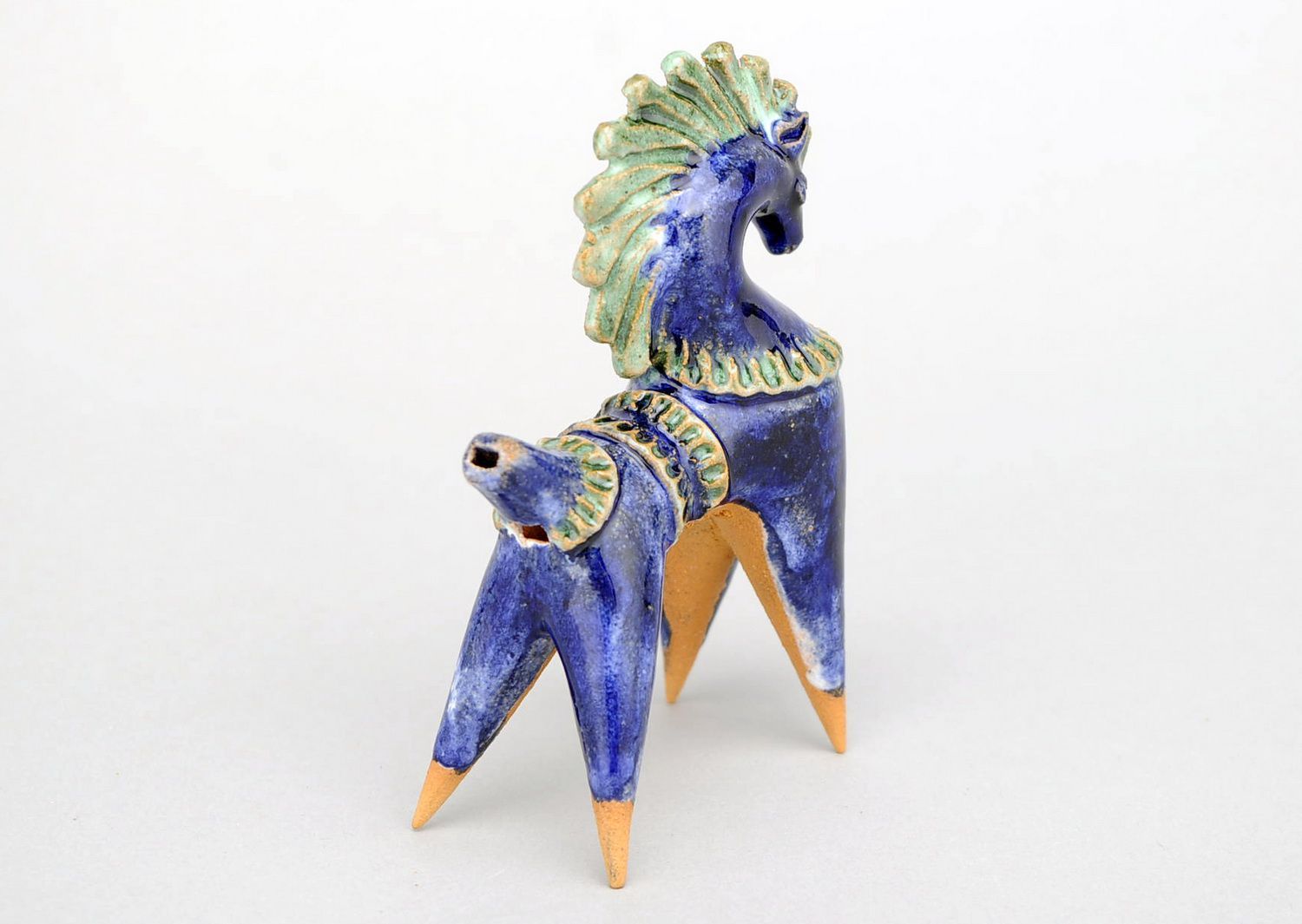 Cheval bleu en céramique d'Opichnia photo 5
