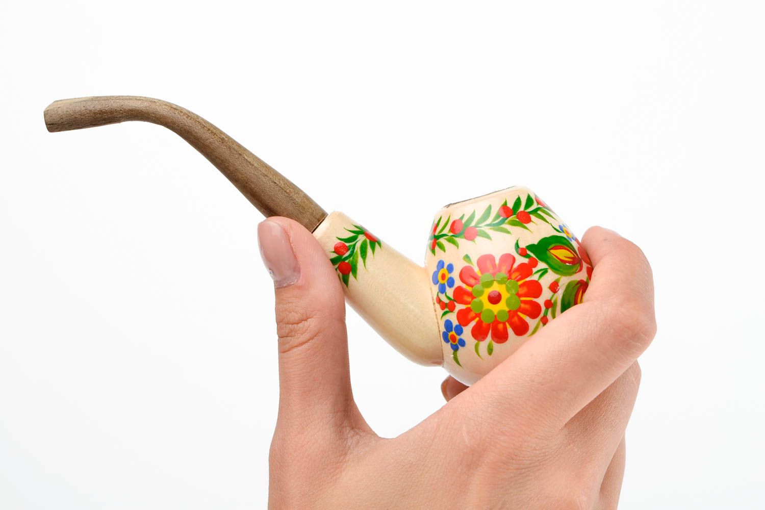 Pipe à fumer fait main Accessoire homme en bois Cadeau original avec peinture  photo 2