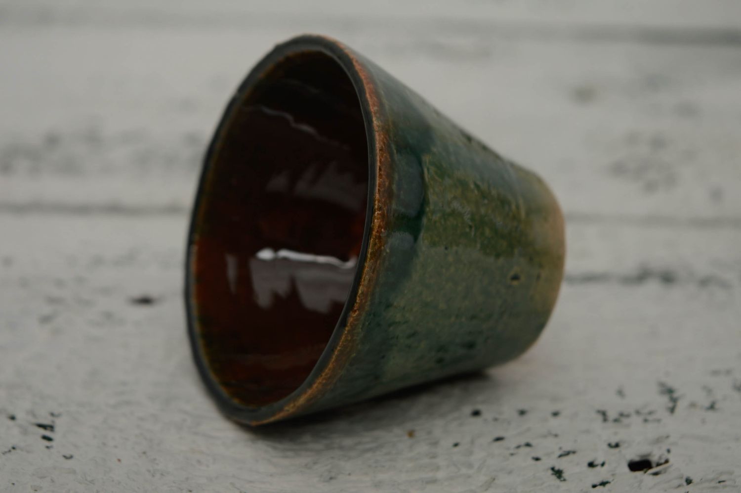 Copa cerámica pintada con engobes 75ml foto 4