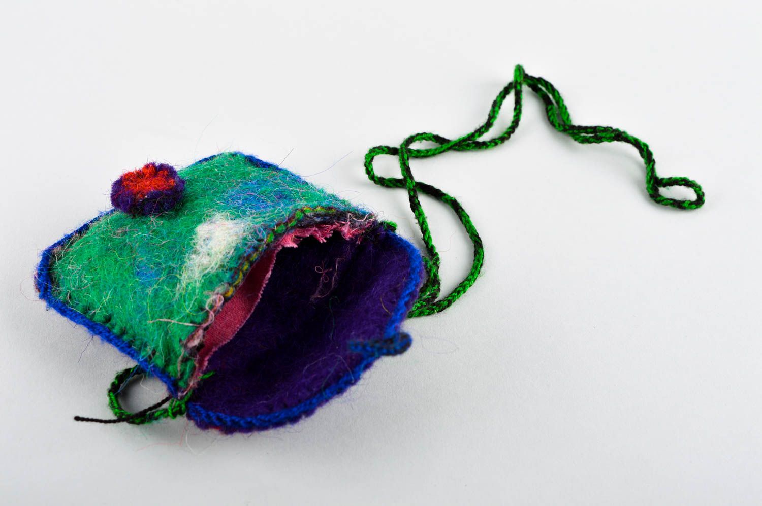 Bolso de fieltro multicolor artesanal accesorio de mujer regalo original foto 4