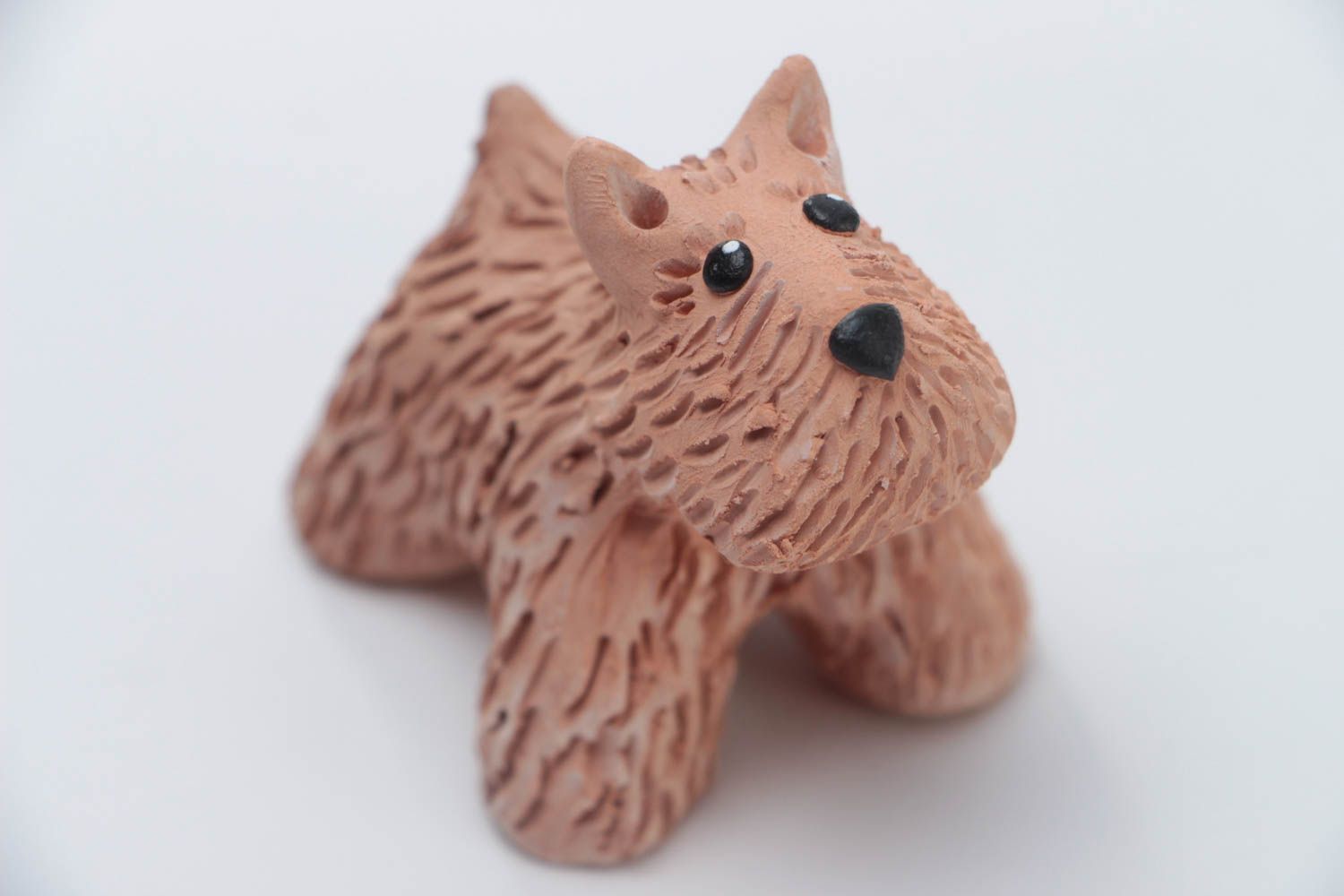 Funny handmade collectible clay statuette of dog photo 2