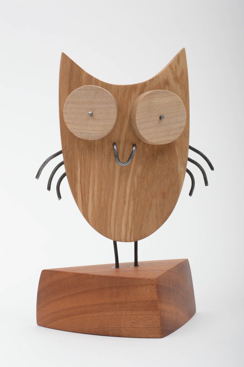Figura artesanal de madera y metal decoración de hogar regalo para amigos foto 1