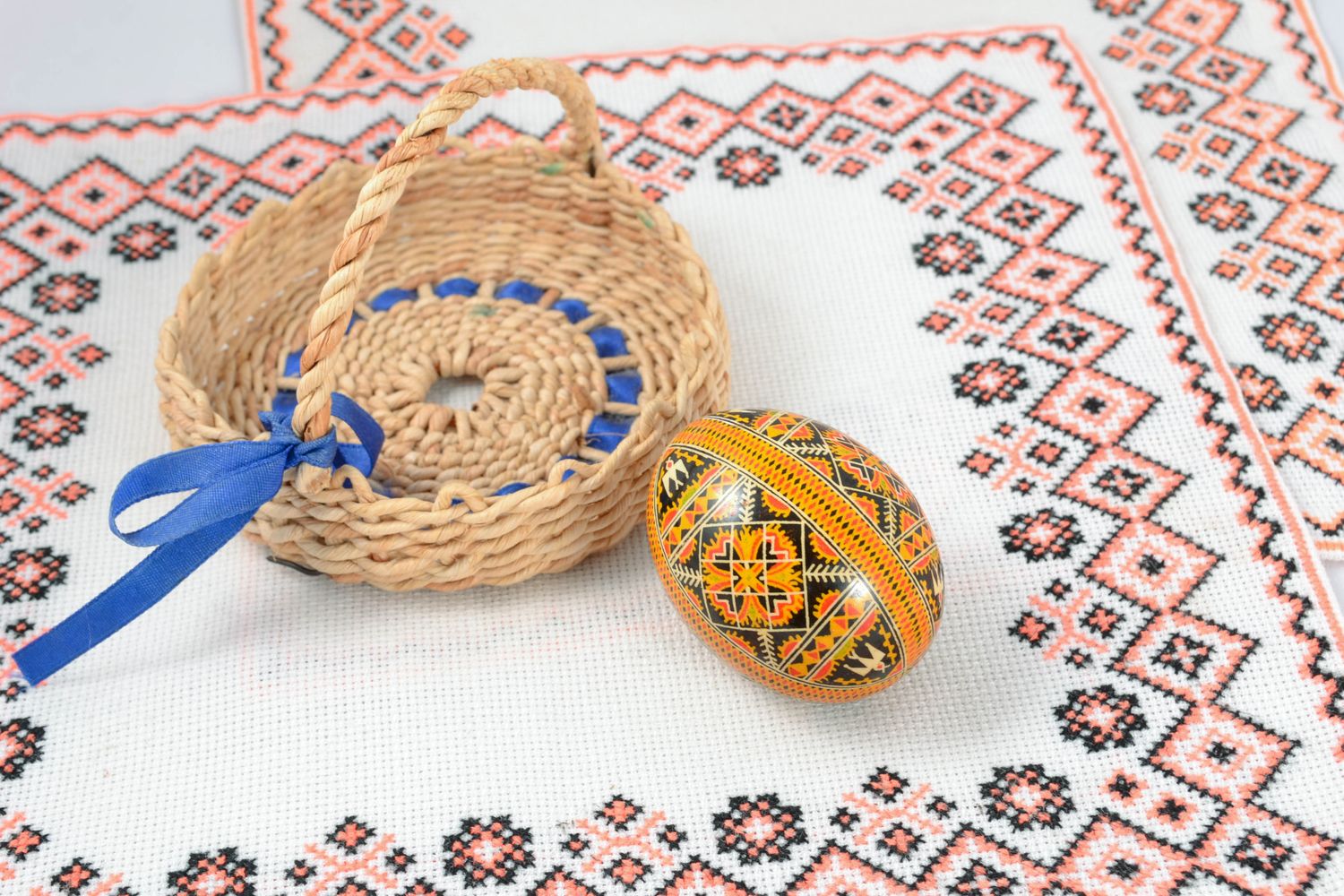 Handmade decorative egg with painting photo 2