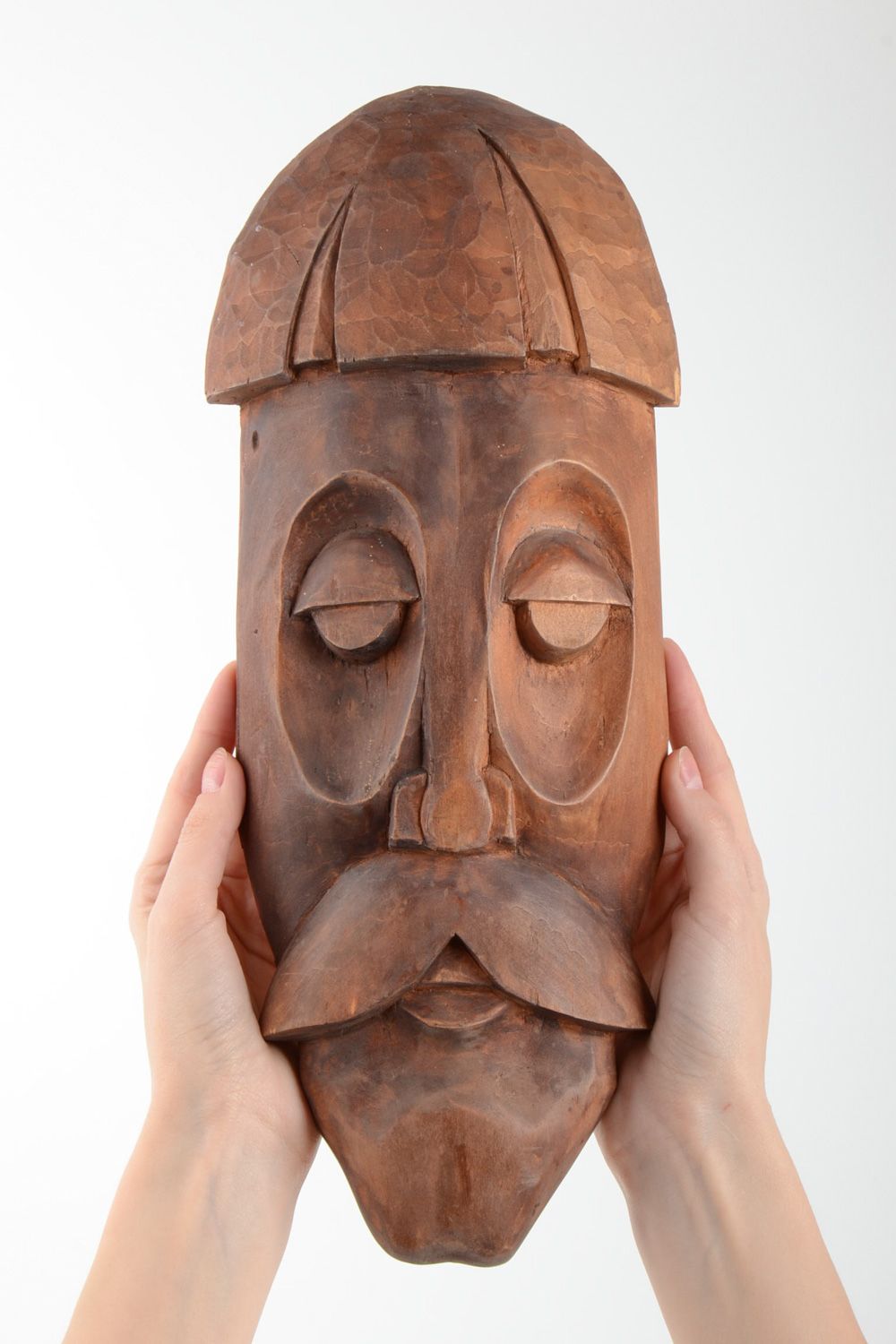 Máscara de madera artesanal colgante para pared de souvenir foto 5