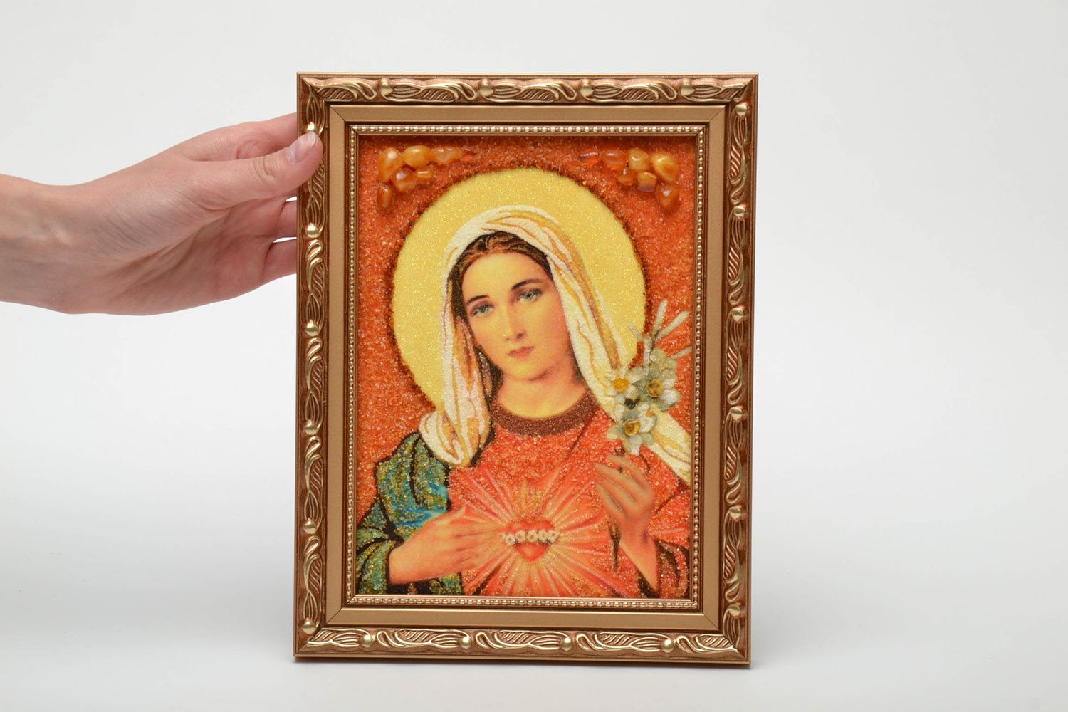 Orthodox icon with amber photo 6