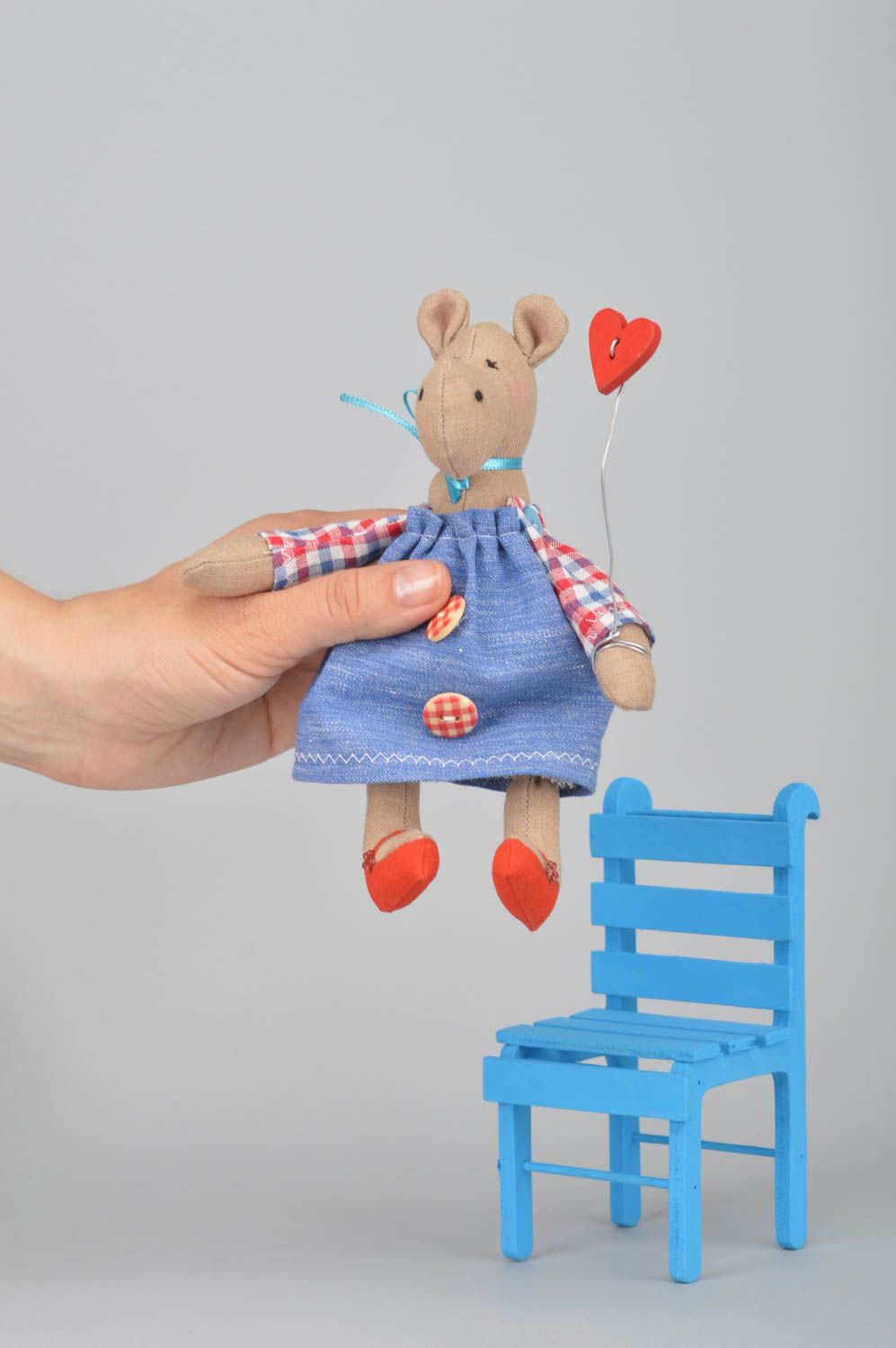 Handmade Spielzeug Nilpferd Stoff Tier Geschenk Idee mit Stuhl für Haus Dekor foto 5