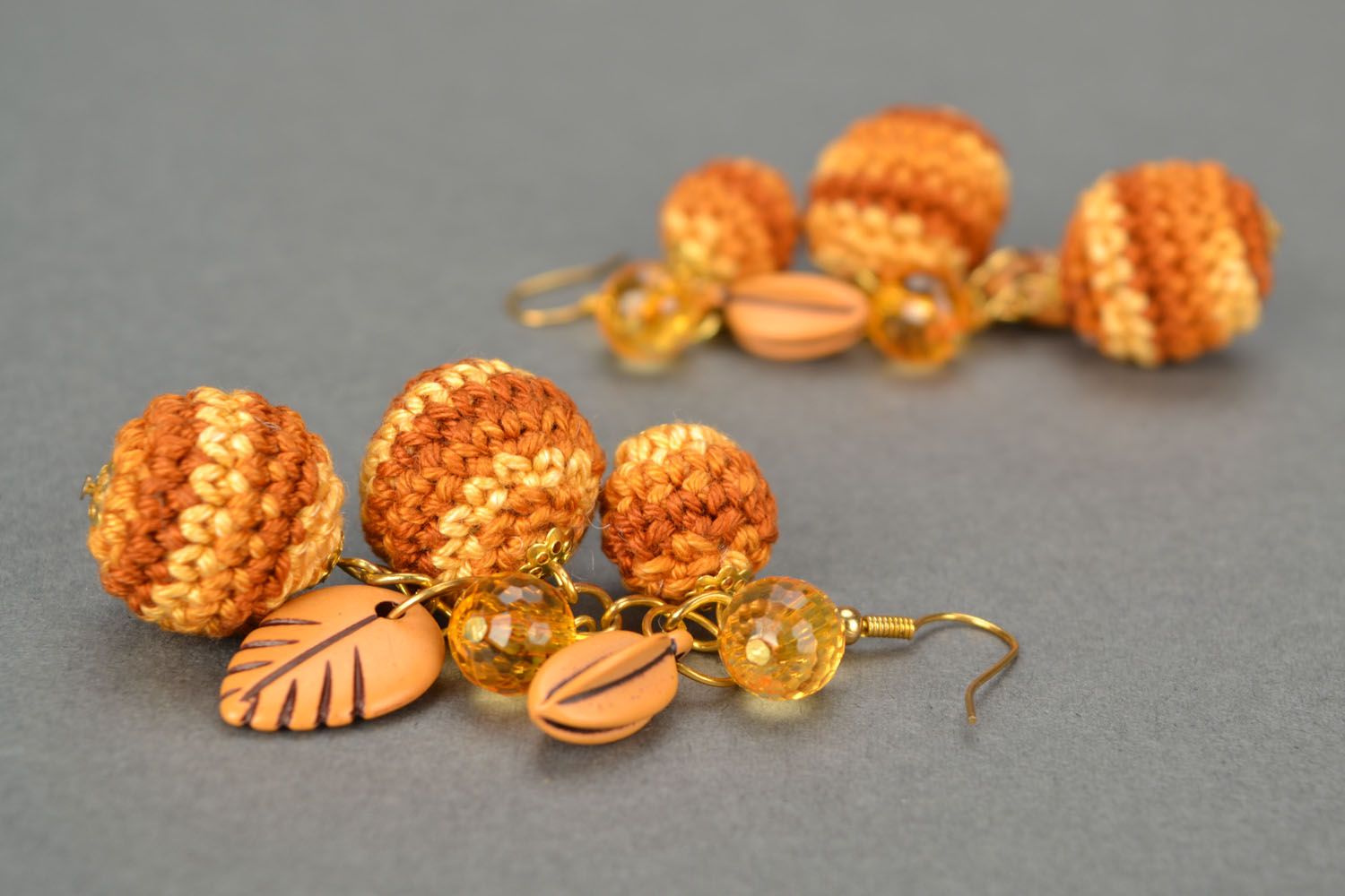 Crochet earrings Autumn Glamor photo 1