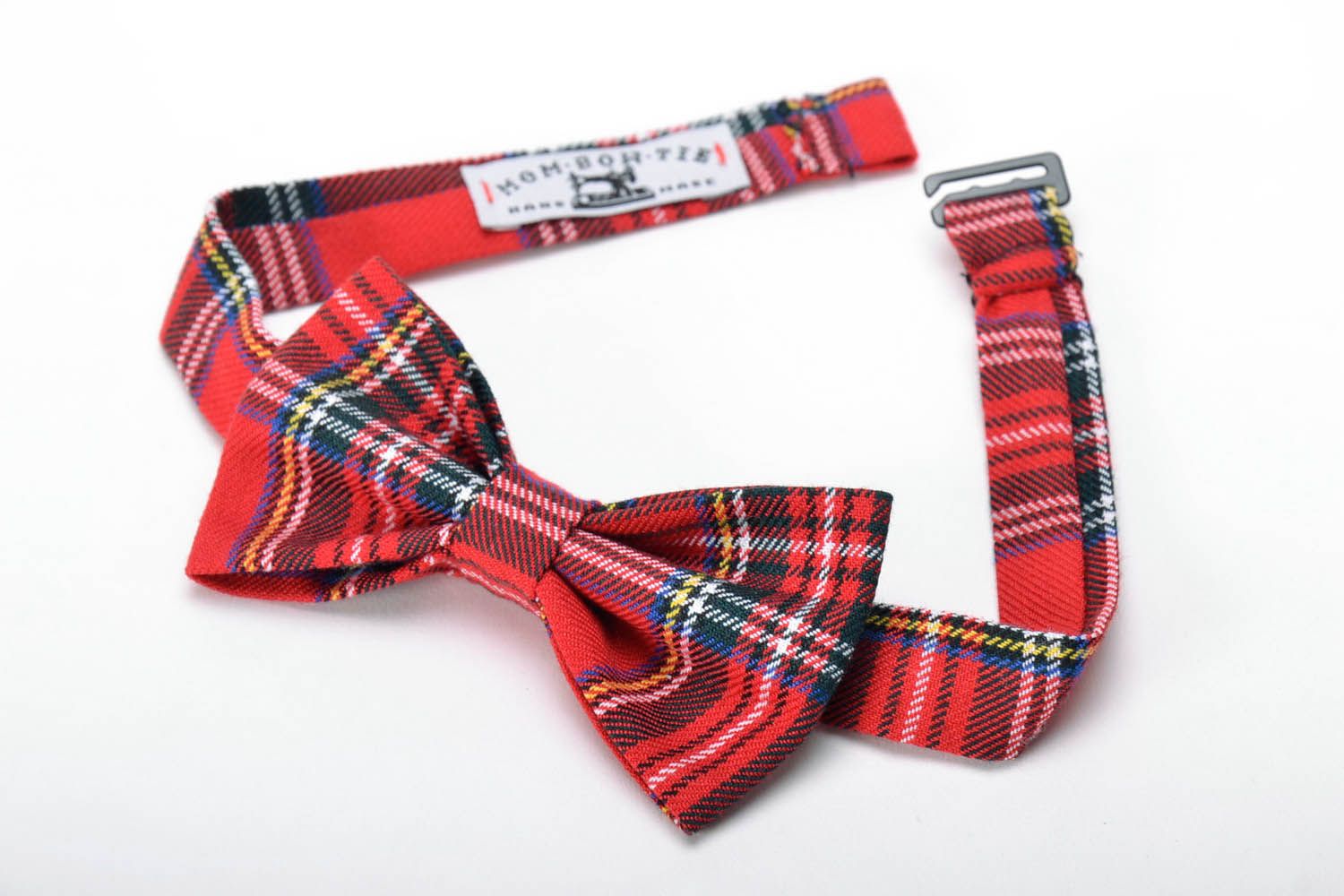 Red checked bow tie photo 2