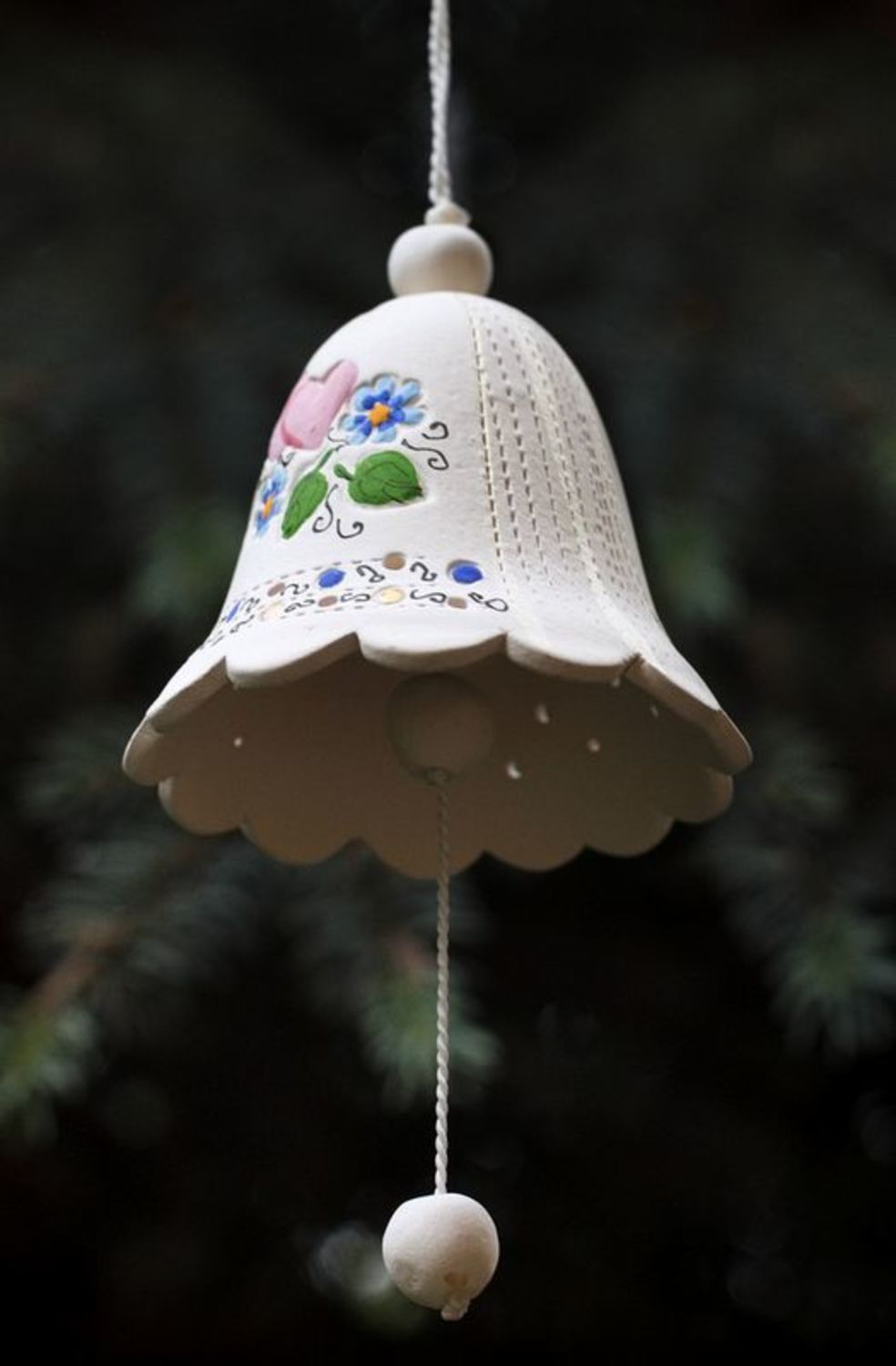 Колокольчик керамический подвеска интерьерная Бабочка фото 2