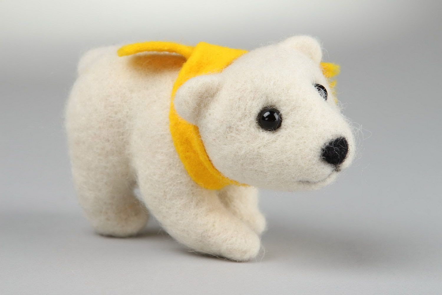 Soft toy made from wool White bear, felting photo 2