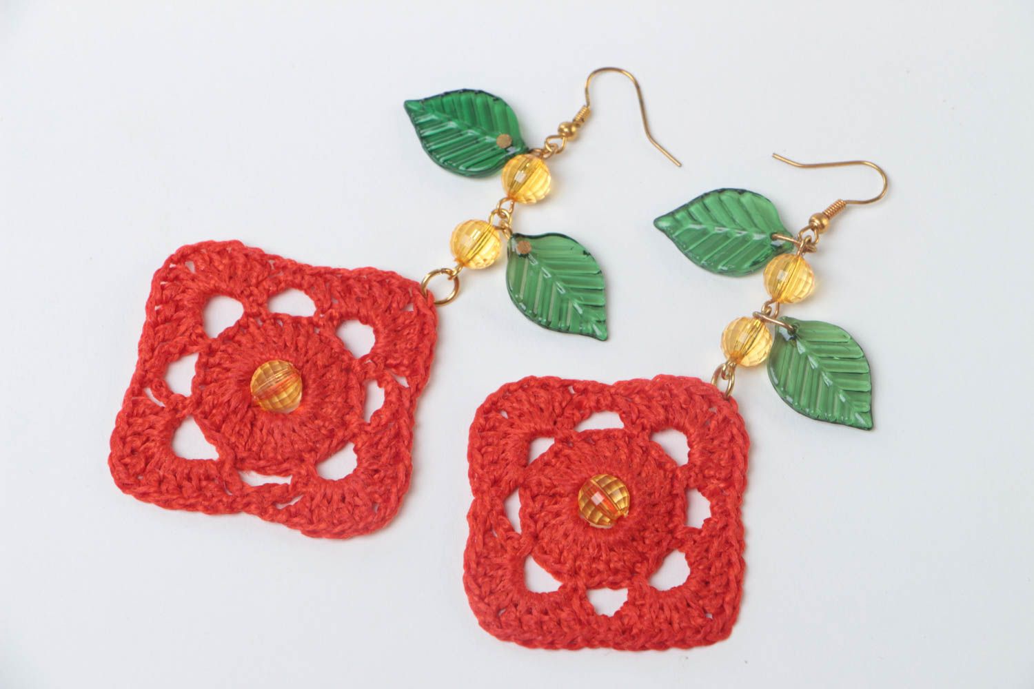 Schmuck Ohrringe handmade Juwelier Modeschmuck in Rot Geschenk für Frauen schön foto 2