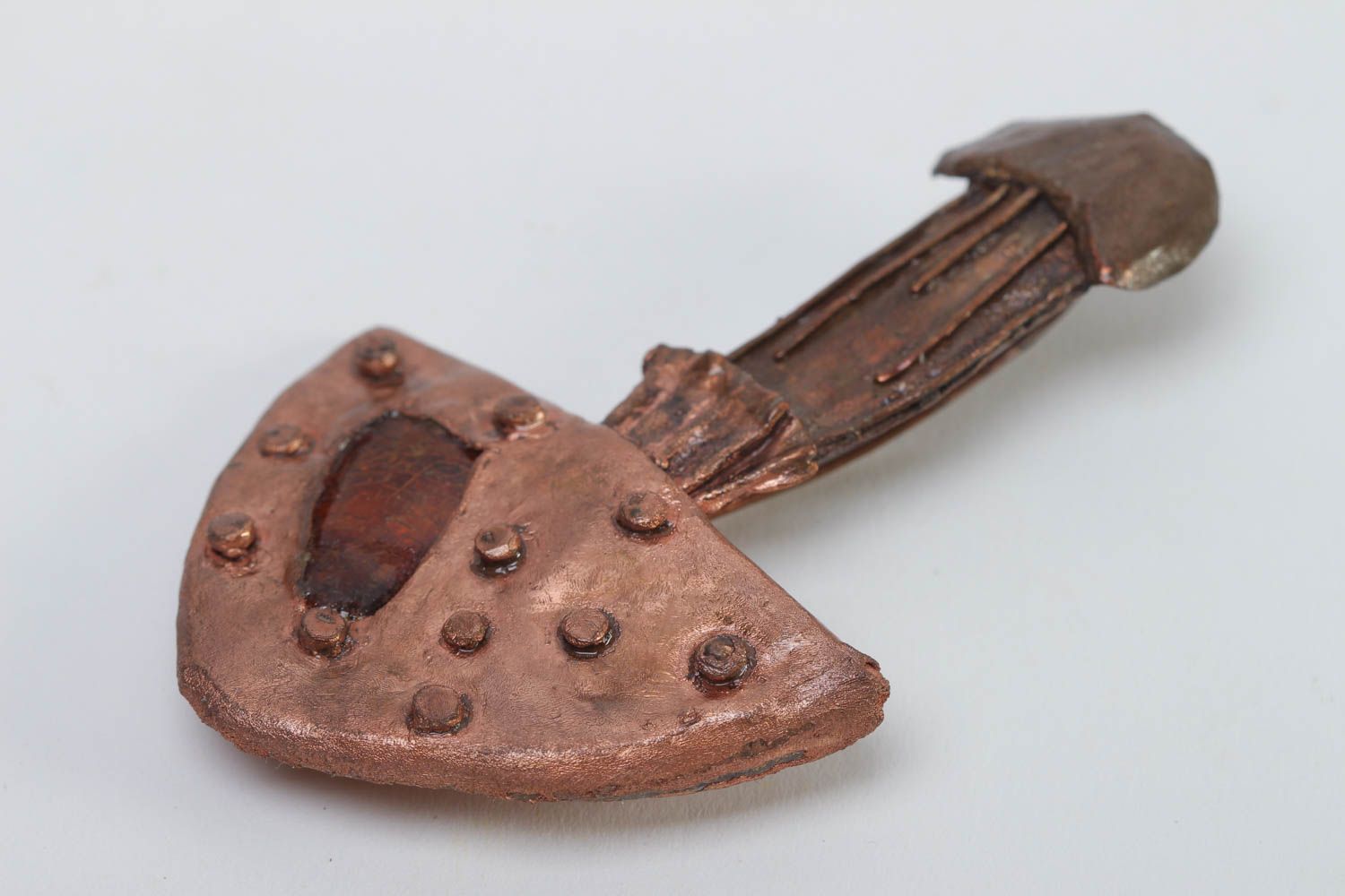 Unusual handmade copper brooch metal brooch jewelry contemporary jewelry photo 2