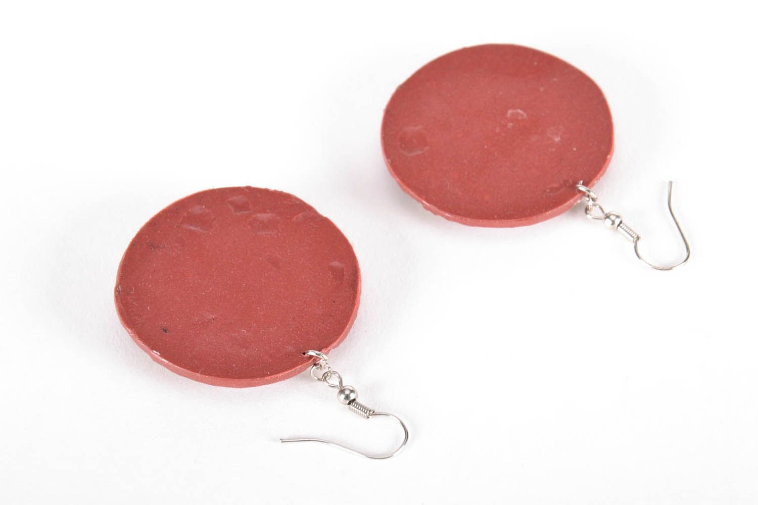 Round polymer clay earrings photo 2