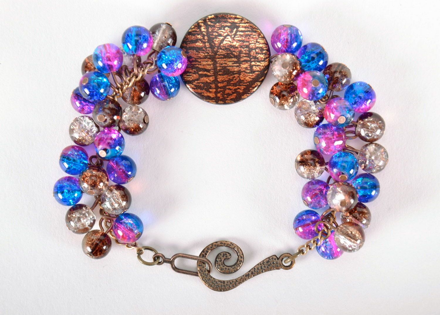 Handmade bracelet made from multi-colored beads photo 2