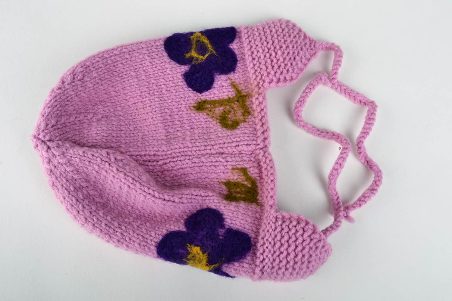 Bonnet tricot fait main Chapeau au crochet Accessoire enfant design unique  photo 3