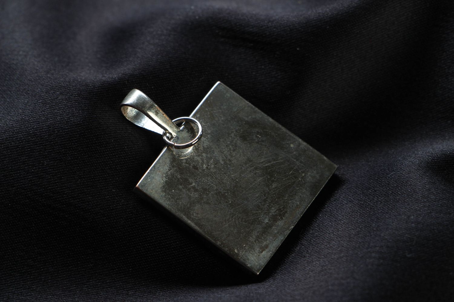 Red cyberpunk metal pendant with mechanism photo 2