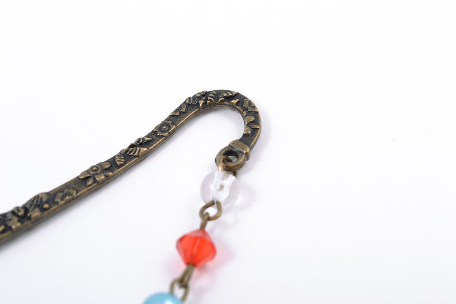 Unusual bookmark made of metal and polymer clay photo 5