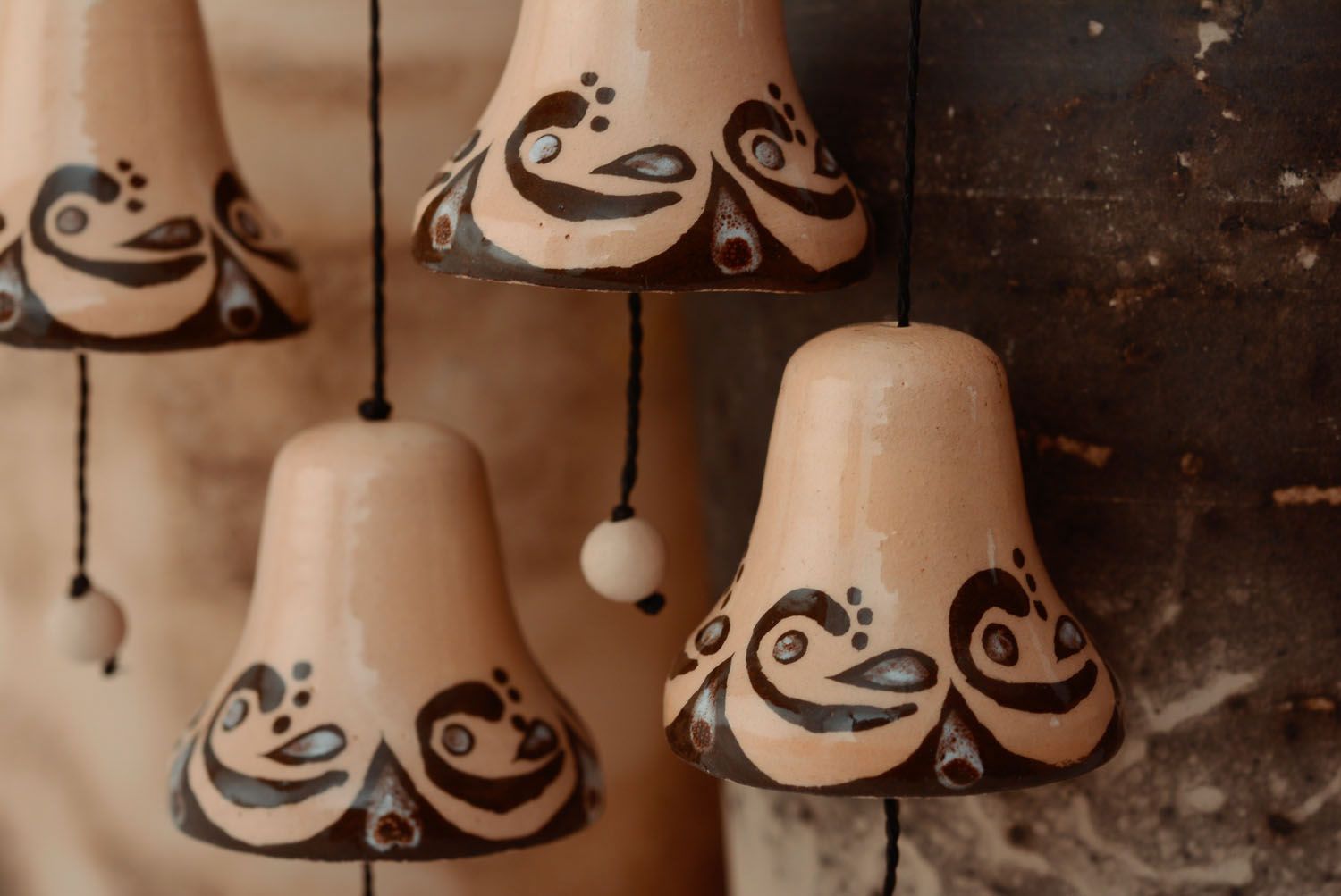 Interior decorative ceramic bells photo 1