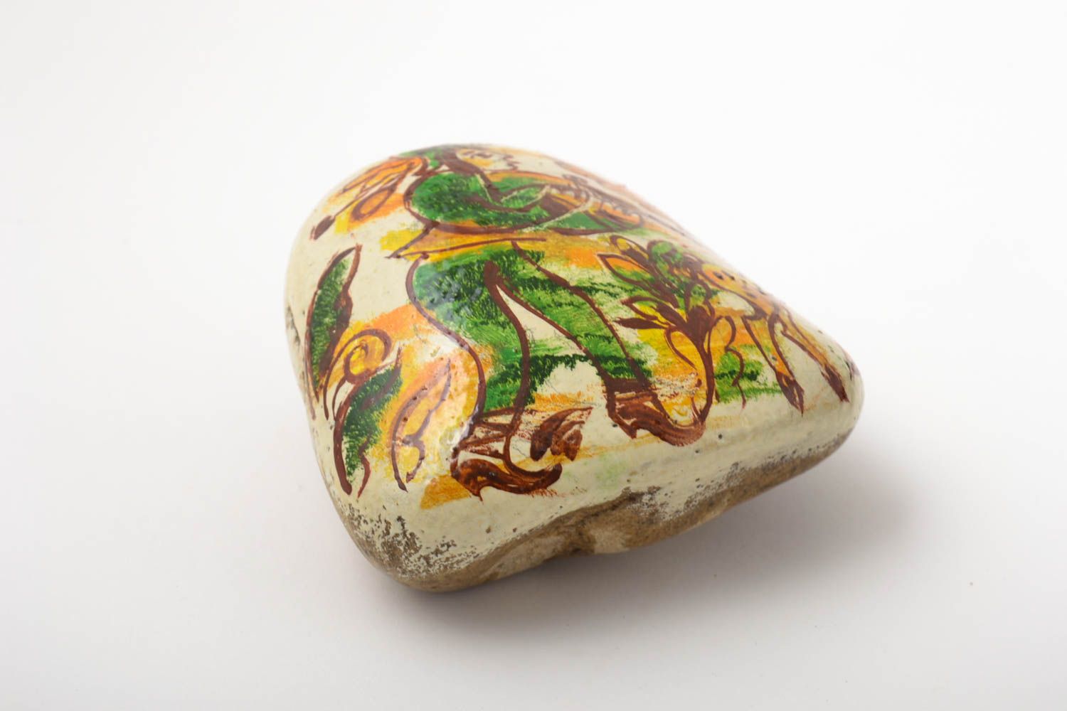 Раскрашенный камень ручной работы декор для дома морской камень охотник фото 3