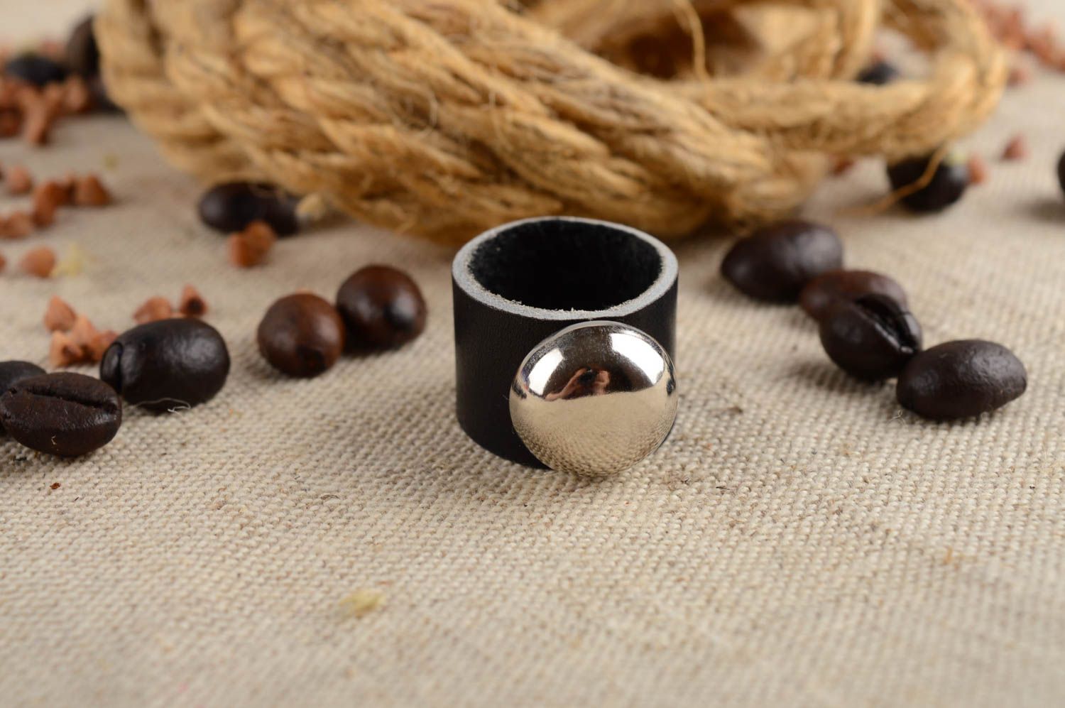 Handmade leather goods rings for women unique rings fashion accessories photo 1