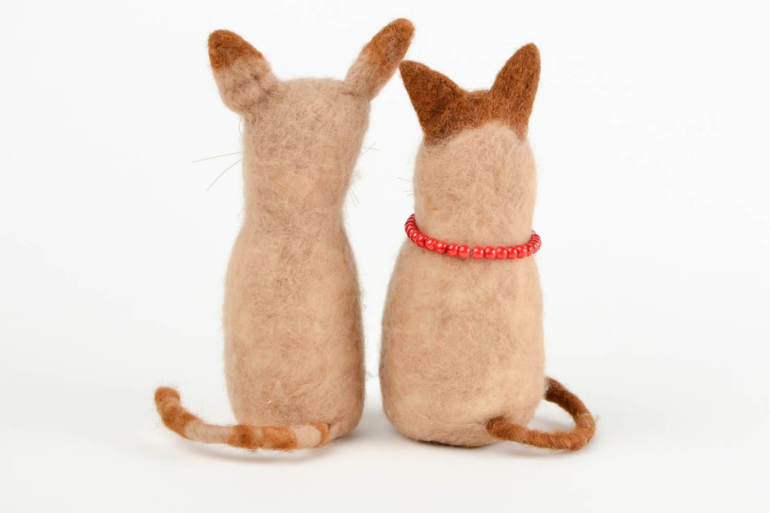 Juguetes de fieltro muñecos artesanales regalos para niños Dos gatos marrones
 foto 5