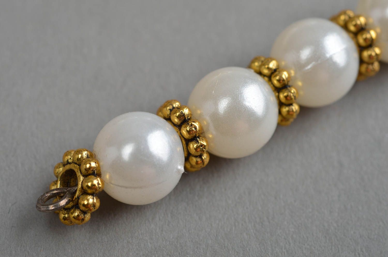 Handmade long earrings white unusual jewelry stylish designer accessories photo 5