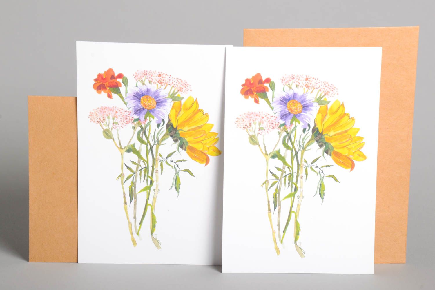 Открытки ручной работы красивые открытки две поздравительные открытки Цветы фото 2
