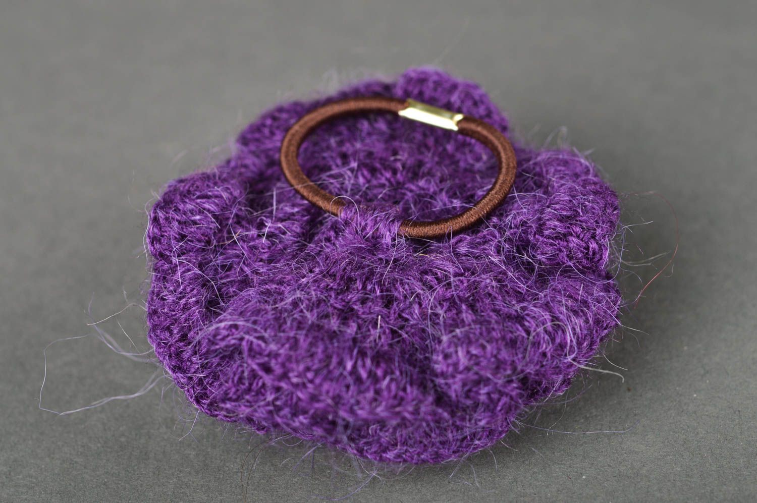 Beautiful handmade crochet scrunchie flowers in hair fashion kids trendy hair photo 5