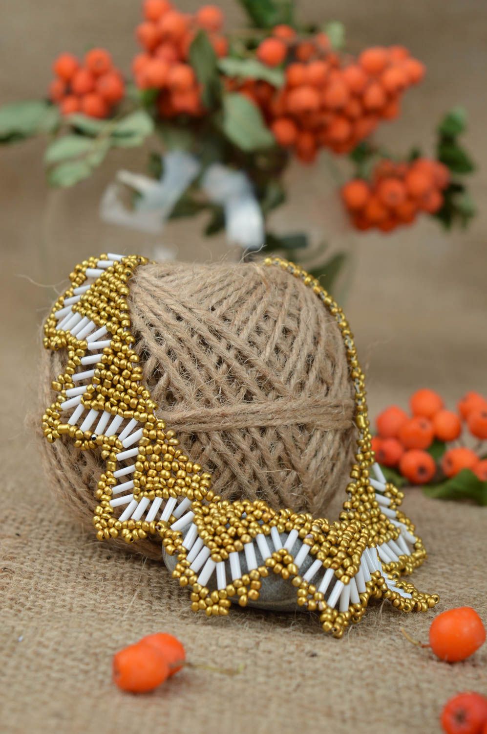 Handmade Designer Schmuck Frauen Accessoire Halskette für Frauen aus Glasperlen foto 1
