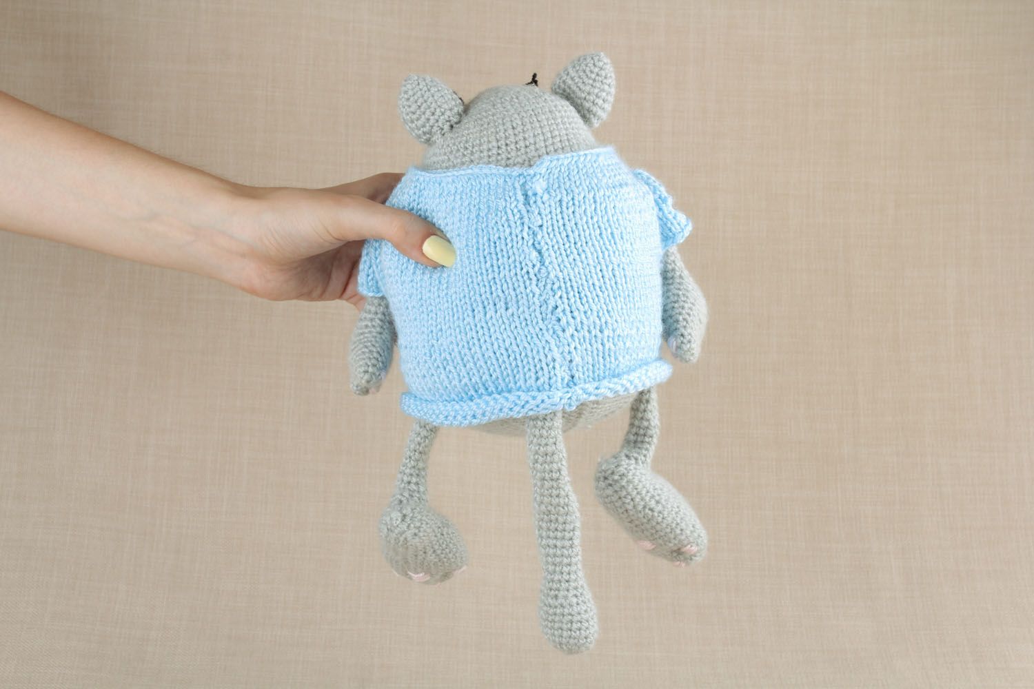 Soft knitted toy Cat photo 5