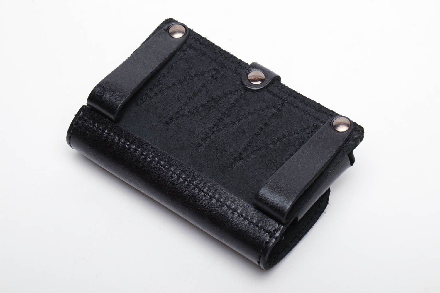 Schwarze Patronentasche aus Leder foto 3