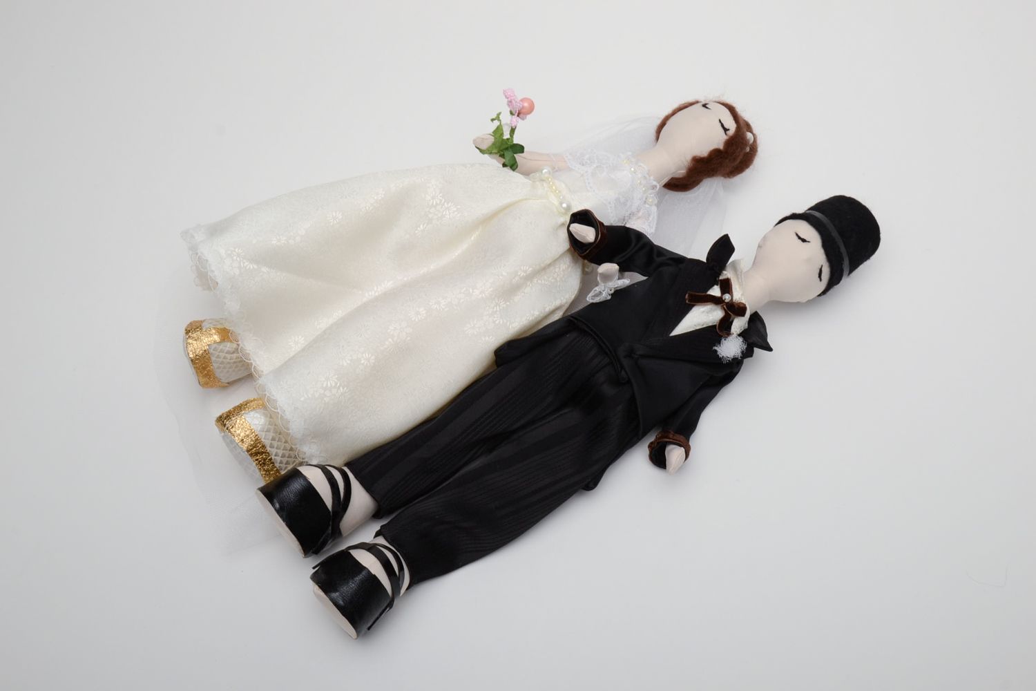 Мягкие куклы свадебные игрушки жених и невеста фото 2